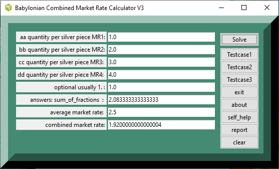 Babylonian Combined Market Rate screenshot calculator