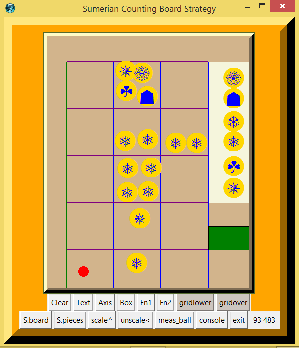 Sumerian Counting Boards, multiplication operation placement strategy trial screenshoot