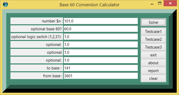 Sumerian Base 60 conversion and eTCL demo example screenshot