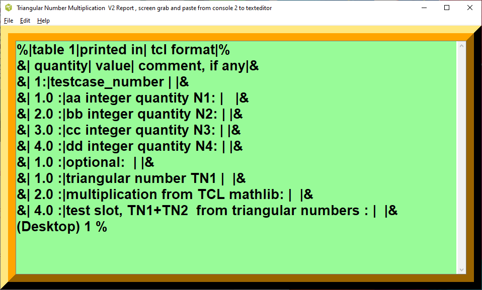 Triangular Number Multiplication printout